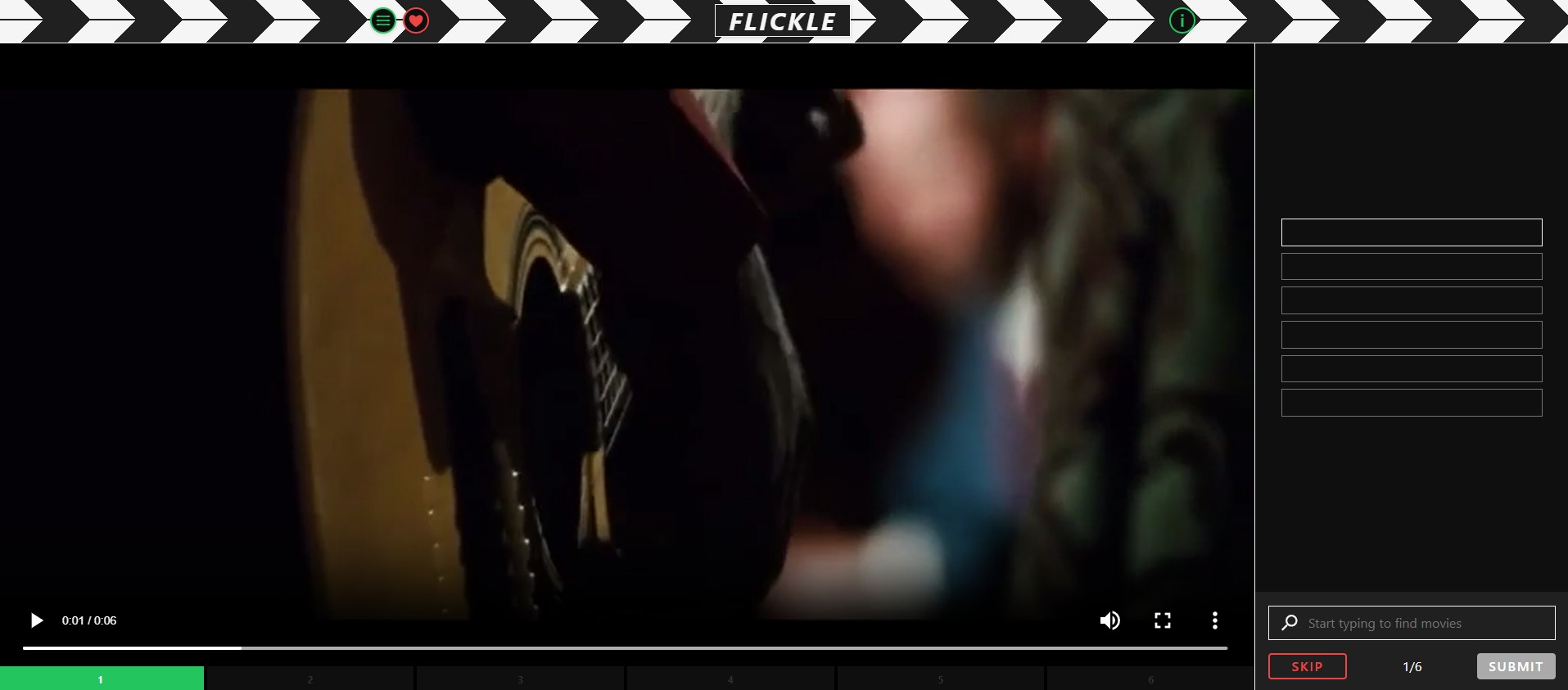 Flickle — guess the movie from six-second video clips