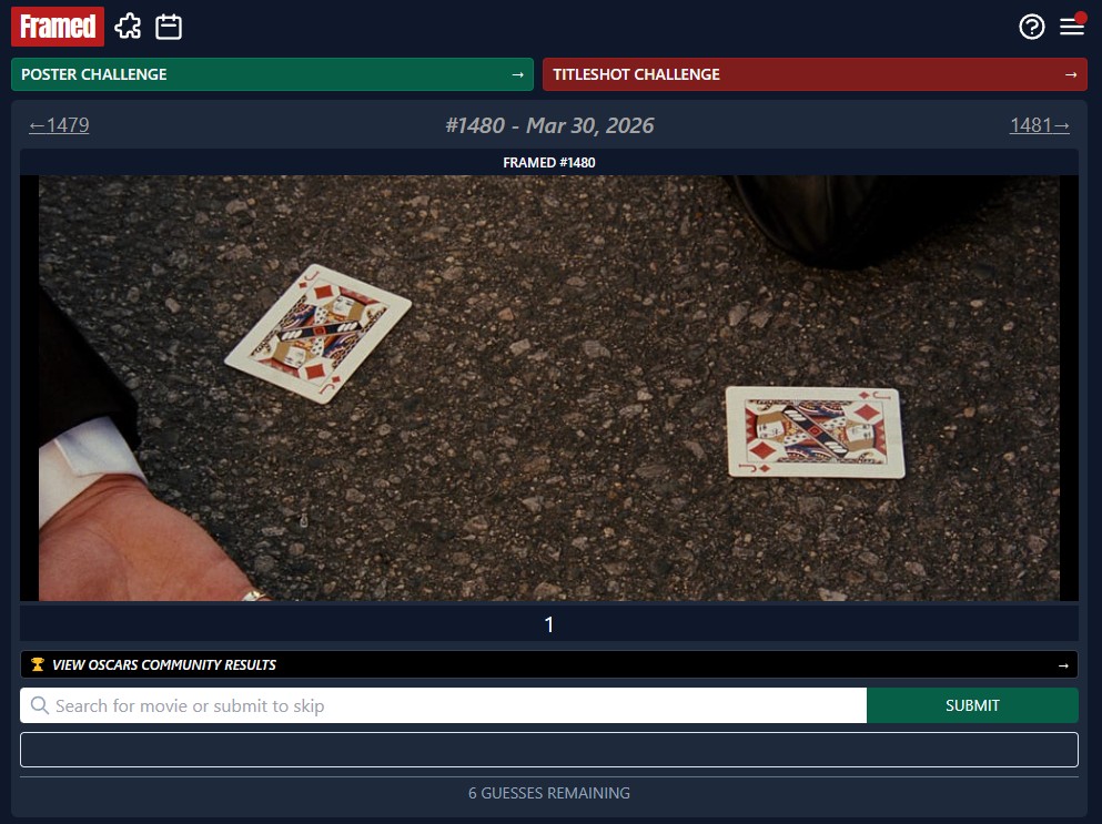 Framed — daily movie guessing game from film frames
